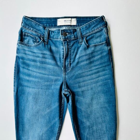 Hollister High Rise Flare Ripped Medium Wash 25R Denim Retro Boho Hippie - Picture 3 of 7